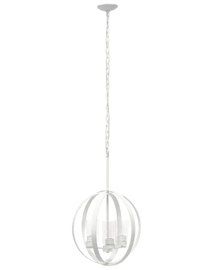 3-Light Globe Ceiling Pendant - White, Metal