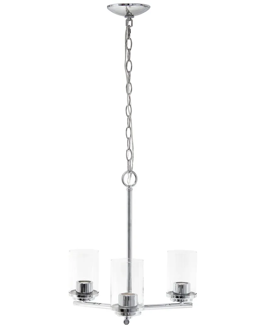 3-Light Pendant Chandelier - Chrome, Glass