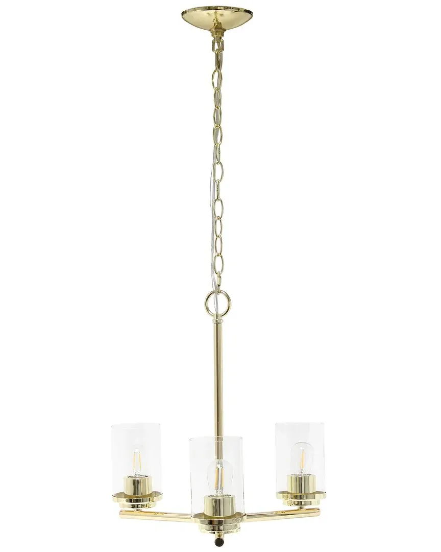 3-Light Pendant Chandelier - Gold, Glass