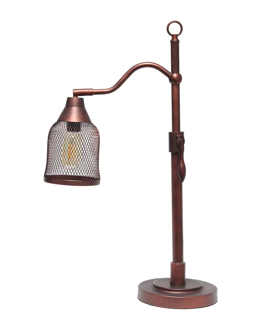 Arched Table Lamp with Metal Mesh Shade - Red Bronze image