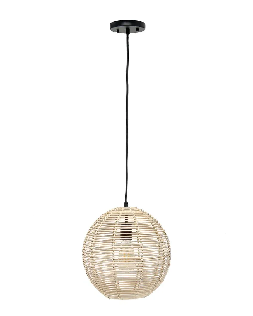 Ball Shaped Rattan Pendant Light - Natural image