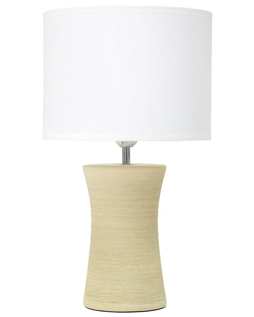 Ceramic Hourglass Table Lamp - Beige