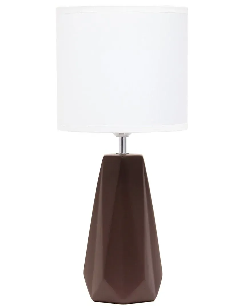 Ceramic Prism Table Lamp - Brown