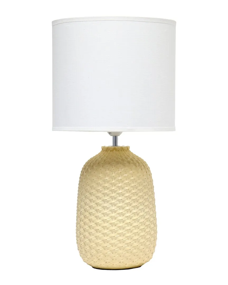 Ceramic Purled Texture Bedside Table Lamp - Yellow image