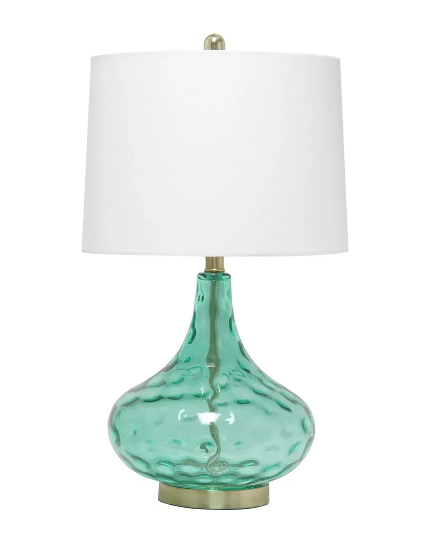 Classix 24in Dimpled Glass Table Lamp - Seafoam Green, Glass image