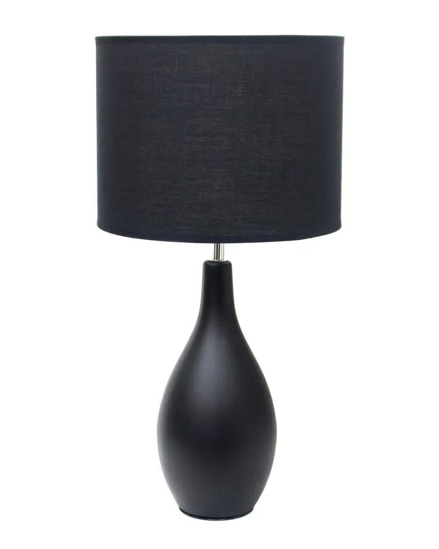 Creekwood Home Essentix Dewdrop Ceramic Table Lamp - Black