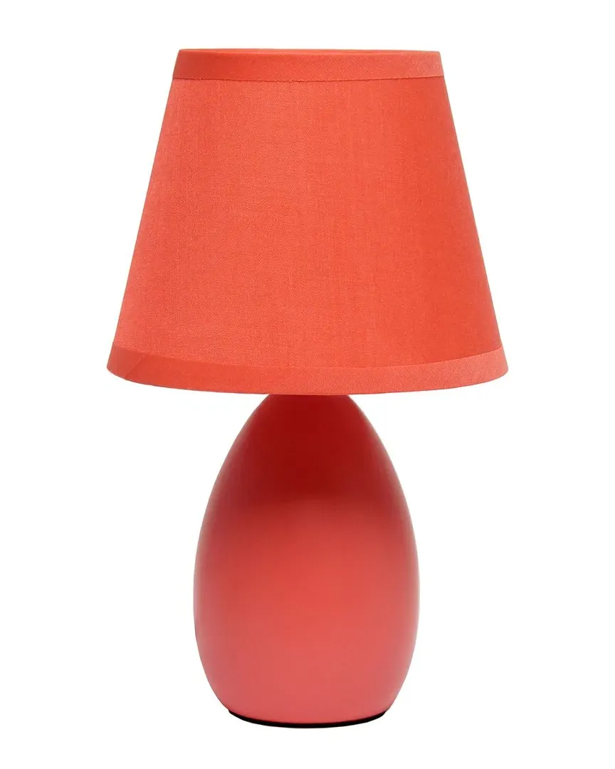 Creekwood Home Nauru Petite Ceramic Oblong Table Lamp - Orange image