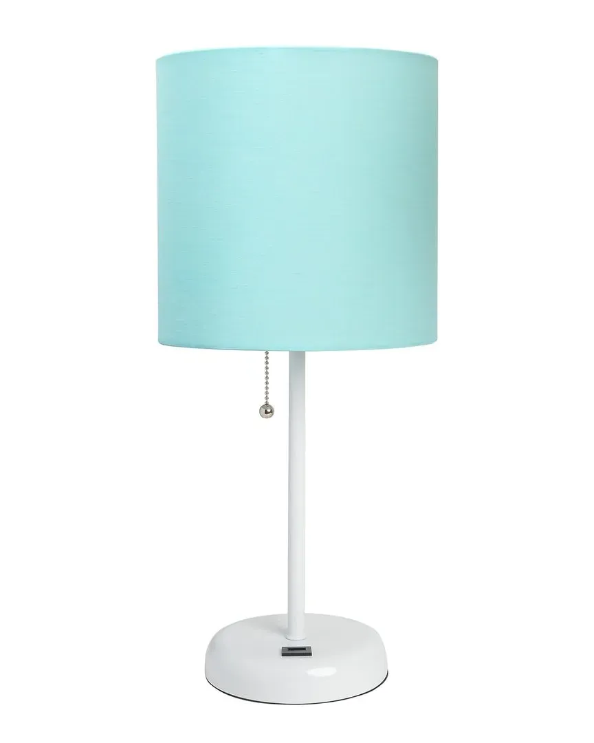 Creekwood Home Oslo Table Lamp with USB Port - White, Metal