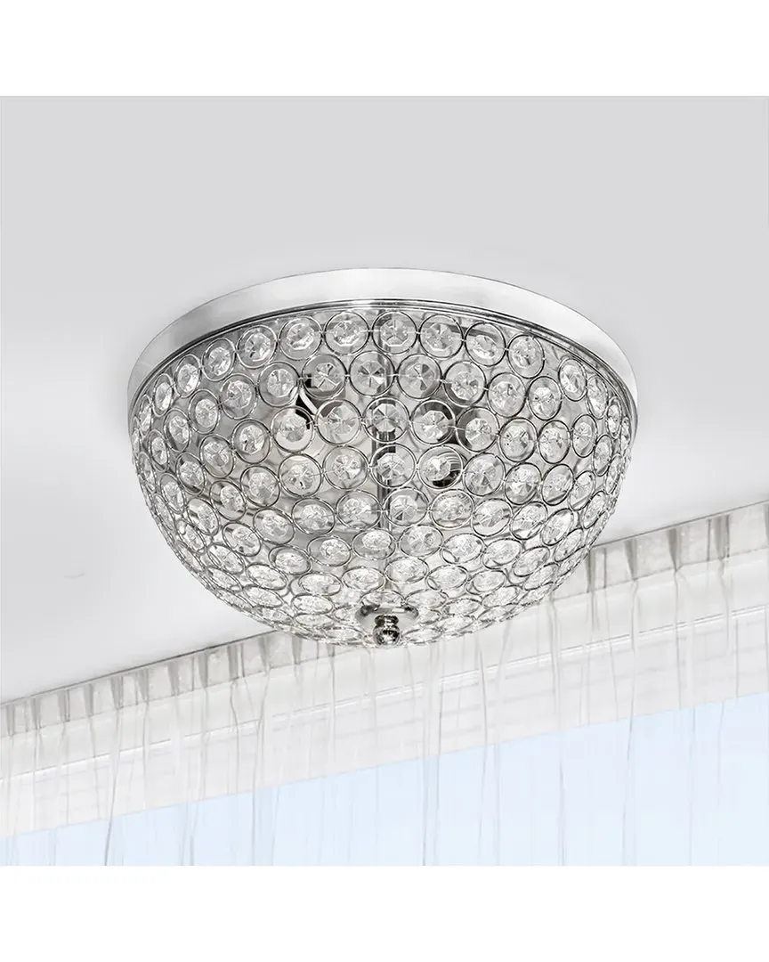 Crystal 2 Light Ceiling Flush Mount 2pk - Chrome, Metal