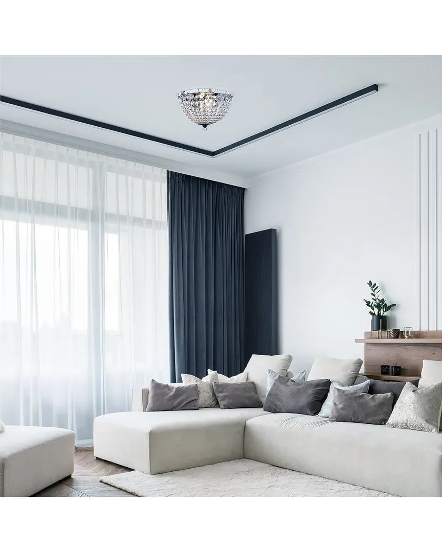 Crystal Drop 2 Light Ceiling Flush Mount - Chrome image