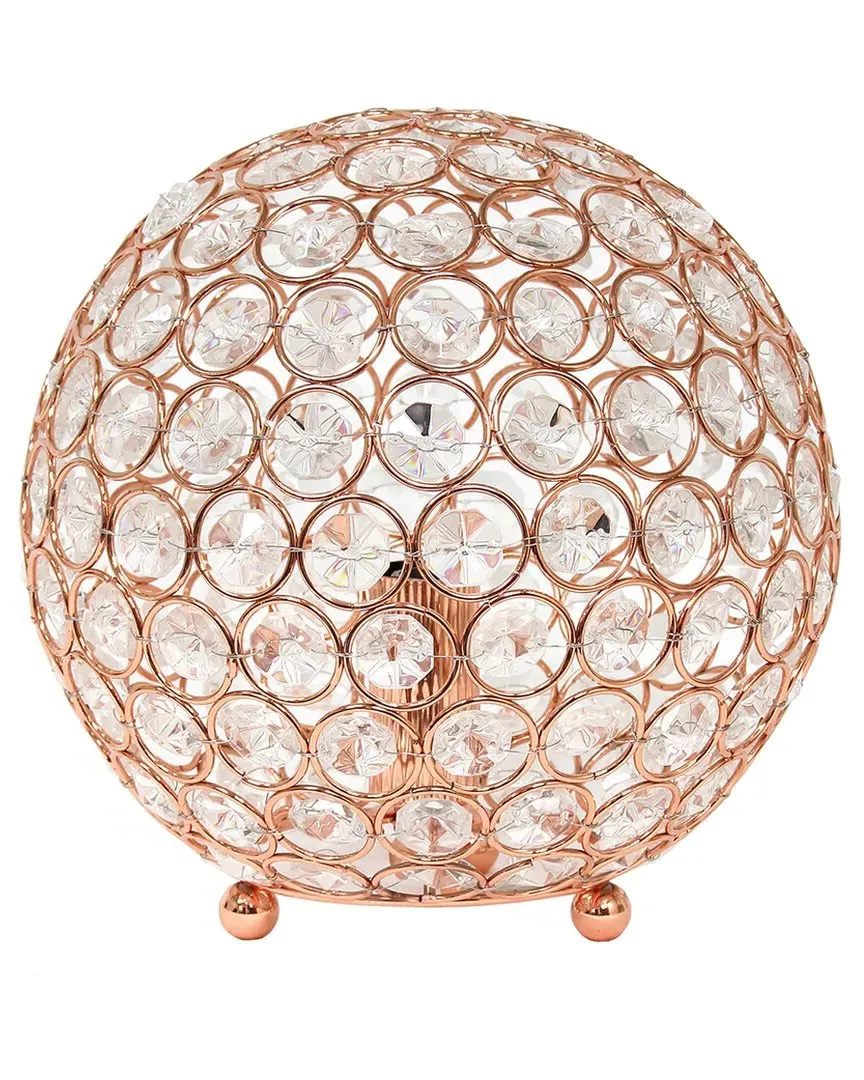 Elipse 8 Inch Crystal Ball Sequin Table Lamp - Rose Gold