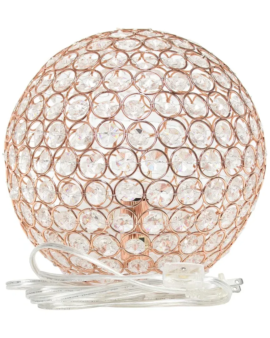 Elipse Crystal Ball Table Lamp - Rose Gold