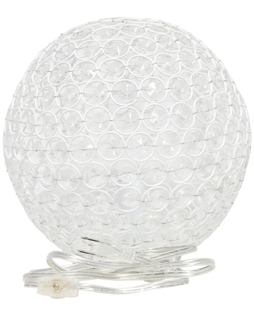 Elipse Crystal Ball Table Lamp - White
