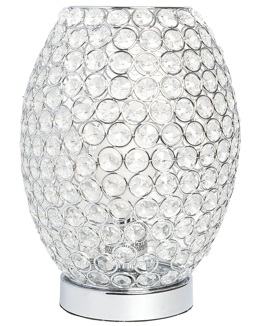 Elipse Crystal Curved Accent Table Lamp - Chrome image