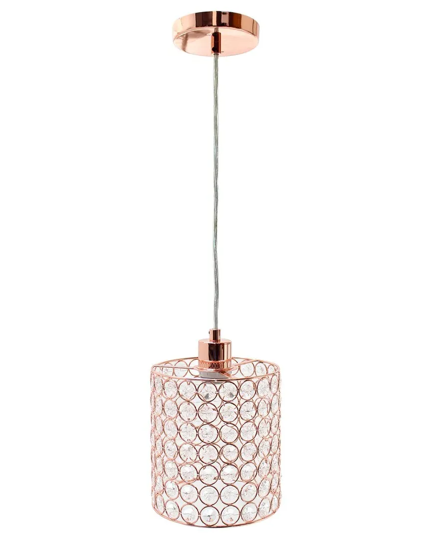 Elipse Crystal Cylinder Pendant Light - Rose Gold image