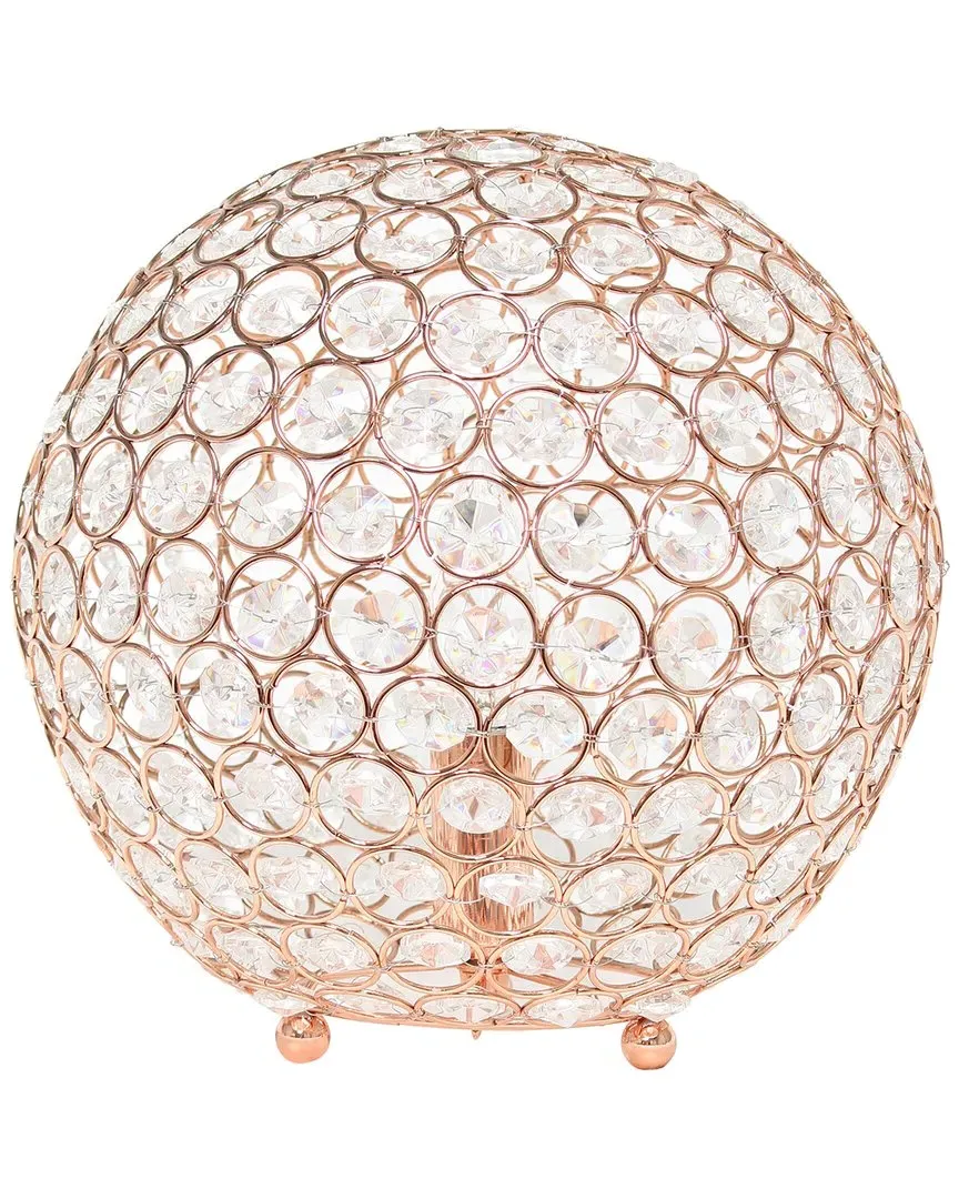 Elipse Round Sphere Table Lamp - Rose Gold, Metal