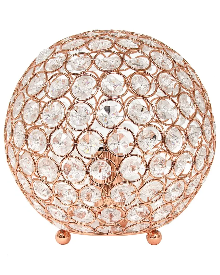 Elipse Round Sphere Table Lamp - Rose Gold, Metal