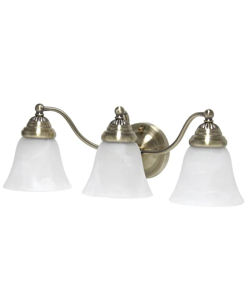 Essentix Three Light Curved Vanity Wall Fixture - Brass, Iron