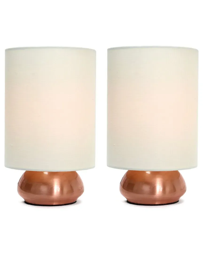 Gemini 2pk Mini Touch Lamp - Rose Gold, Fabric image