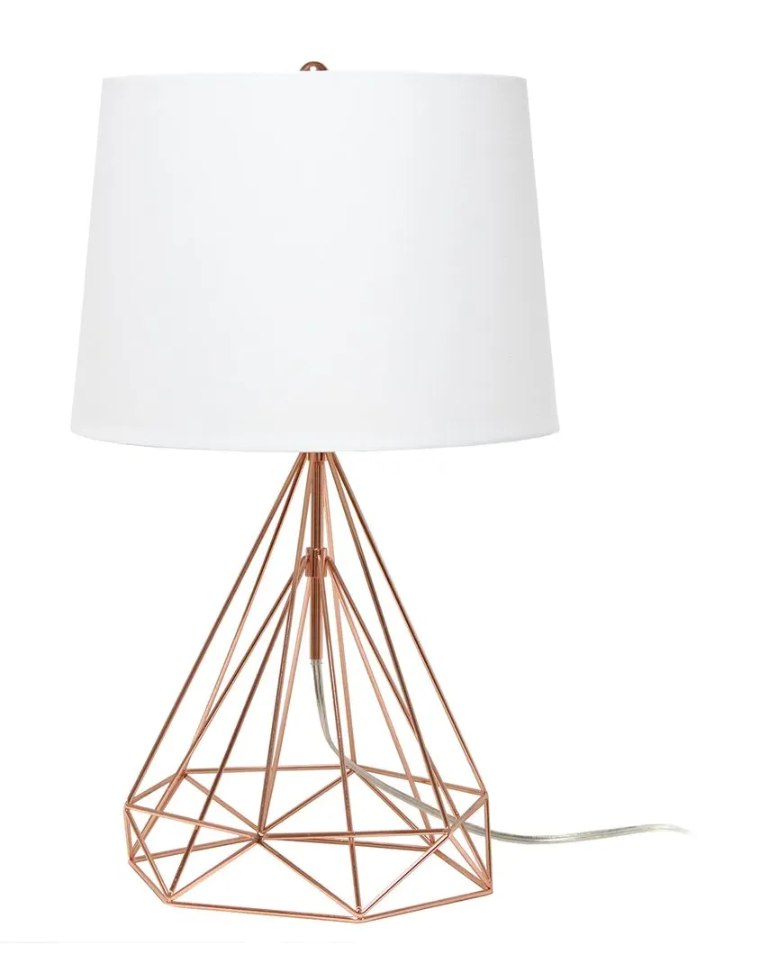 Geometric Wired Table Lamp - Rose Gold, Metal