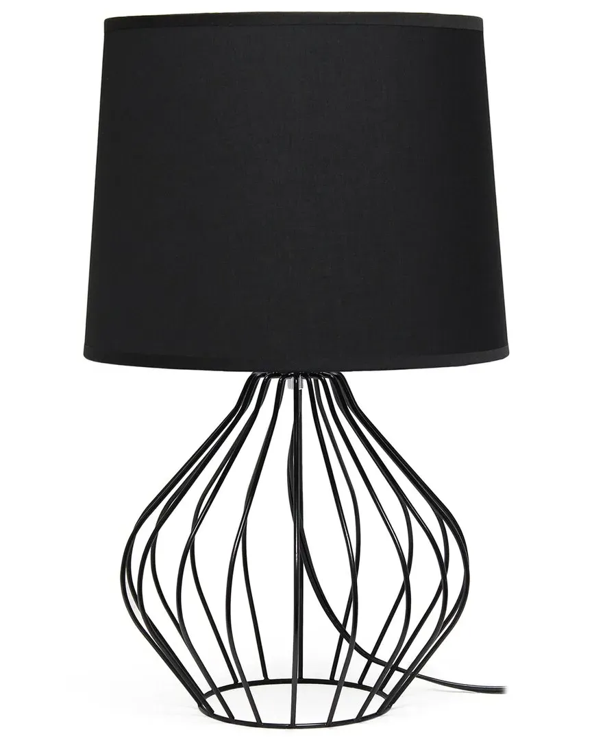 Geometrically Wired Table Lamp - Black, Iron image
