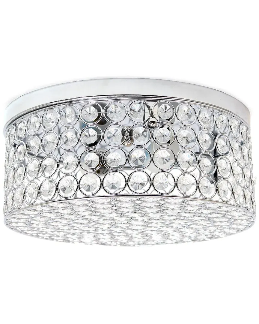Glam 2 Light 12 Inch Round Flush Mount - Chrome, Metal image