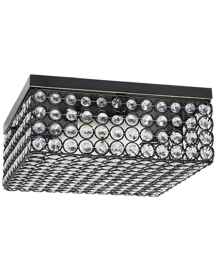 Glam 2 Light 12 Inch Square Flush Mount - Bronze, Metal