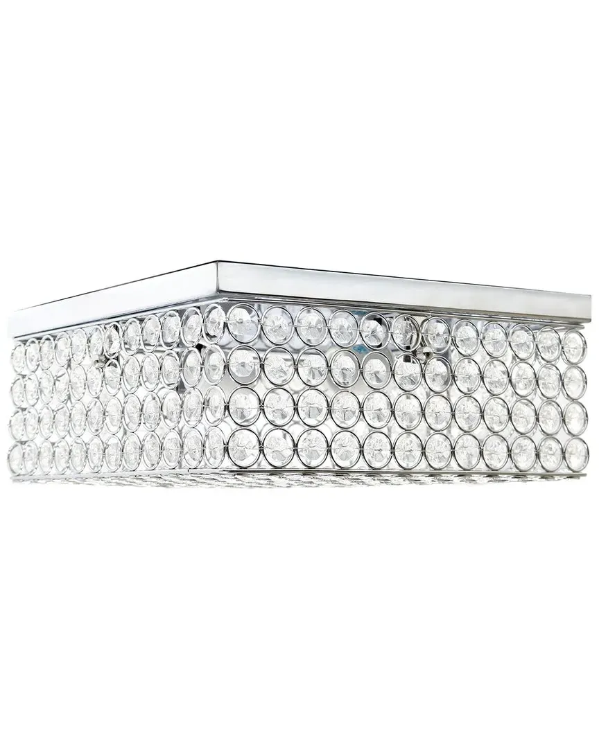 Glam 2 Light 12 Inch Square Flush Mount - Chrome, Metal