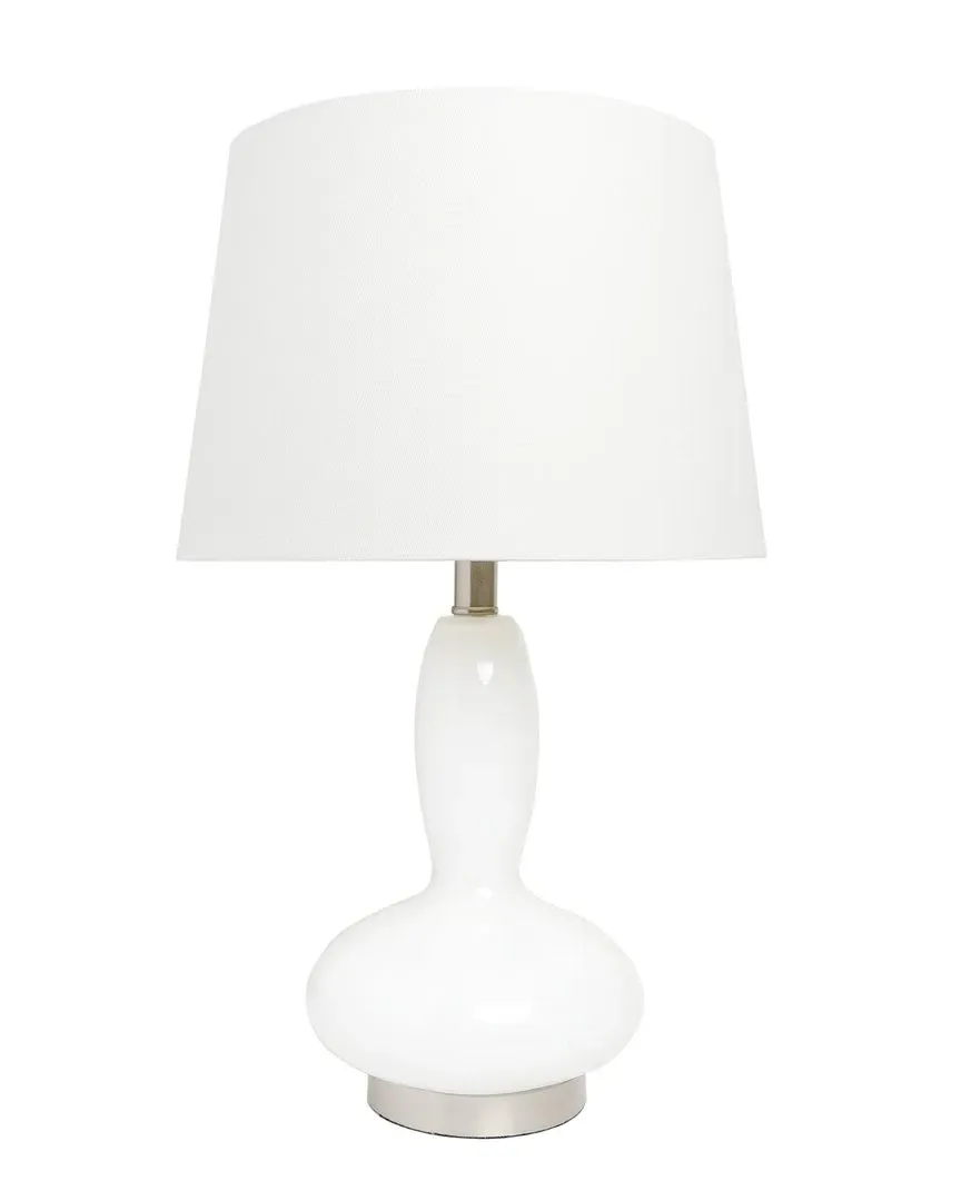 Glass Dollop Table Lamp - White