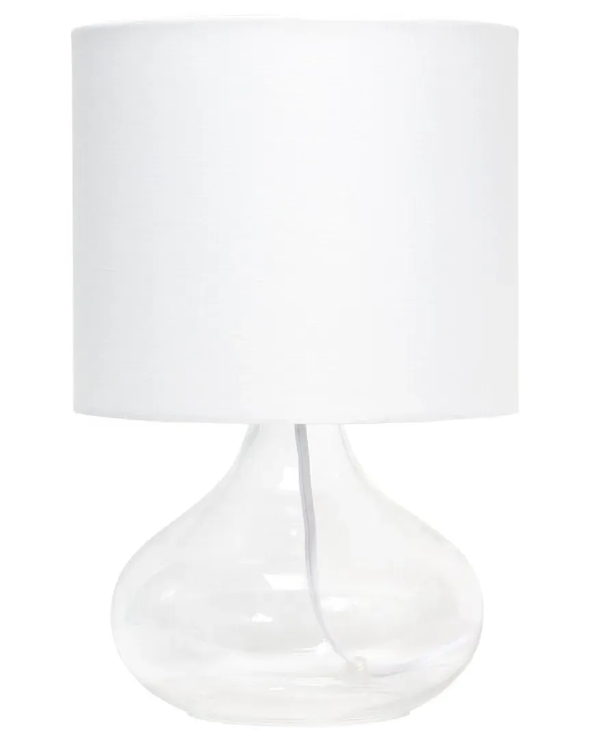 Glass Raindrop Table Lamp with Fabric Shade - Clear image