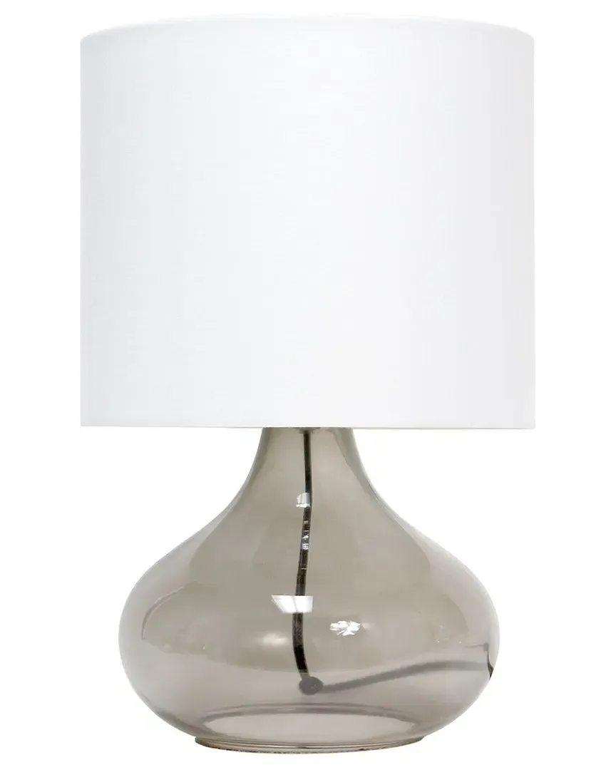 Glass Raindrop Table Lamp with Fabric Shade - Smoke