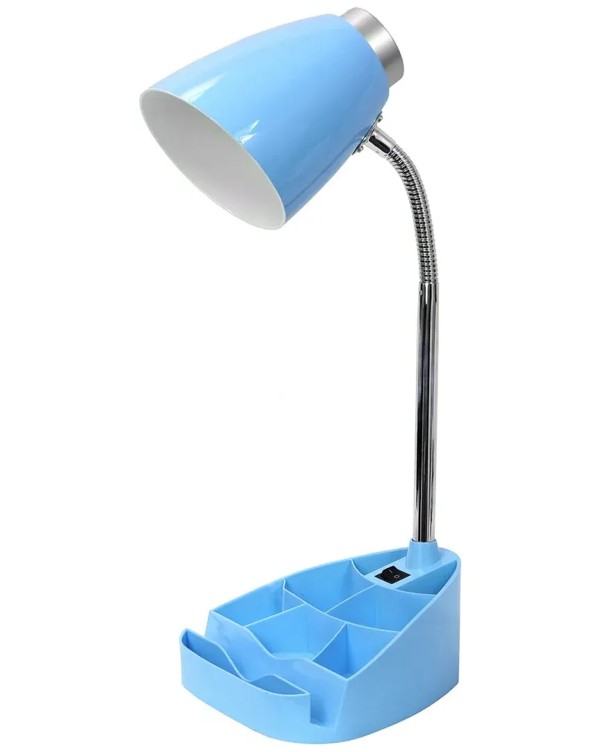 Gooseneck Organizer Desk Lamp with Tablet Stand - Blue