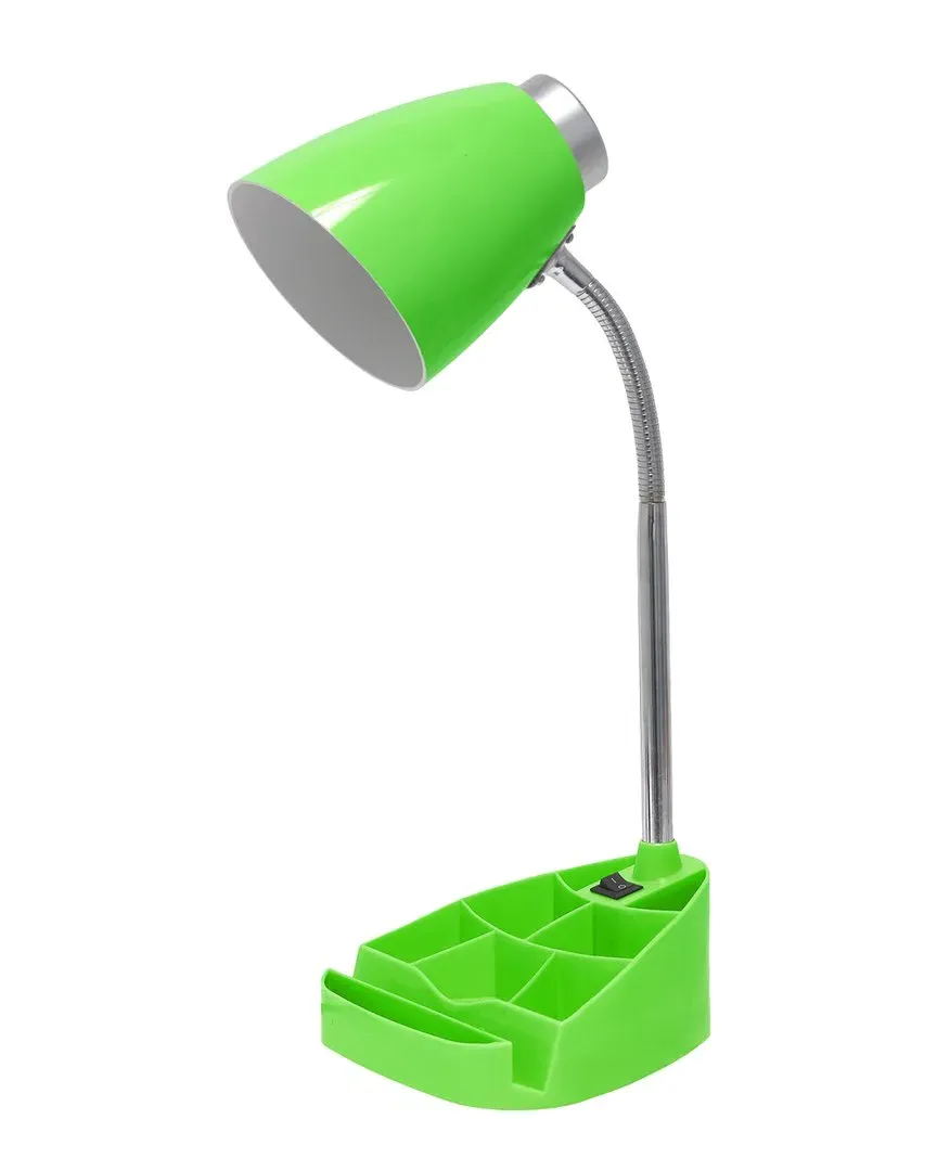 Gooseneck Organizer Desk Lamp with Tablet Stand - Green image