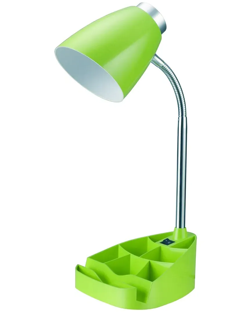 Gooseneck Organizer Desk Lamp with Tablet Stand - Green