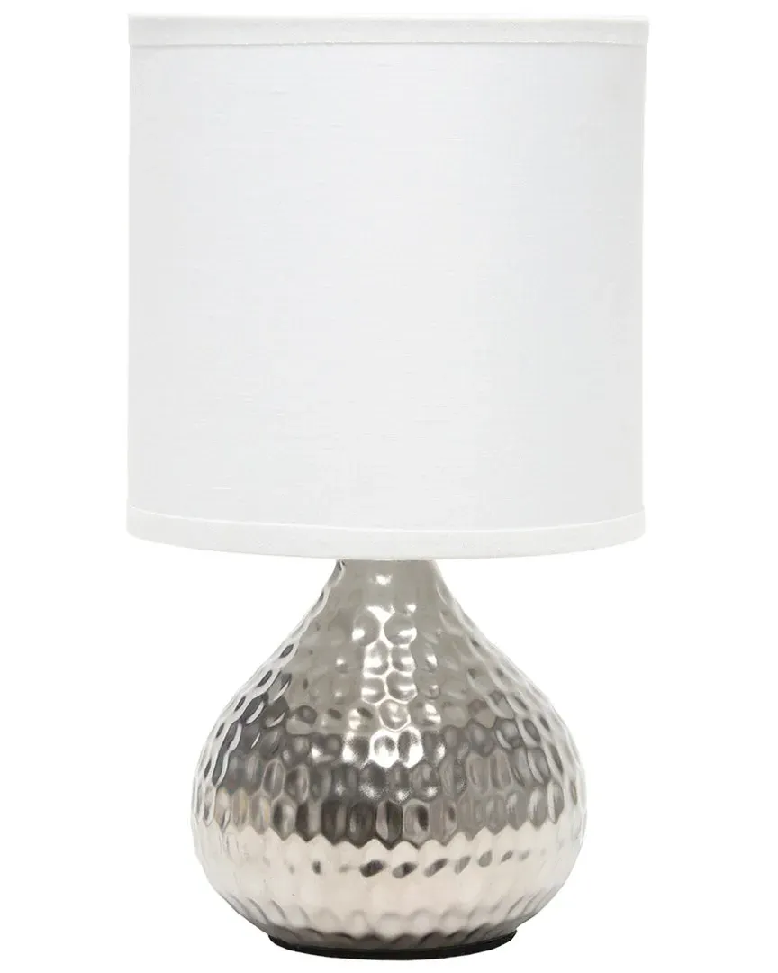 Hammered Mini Table Lamp - Silver, Metal