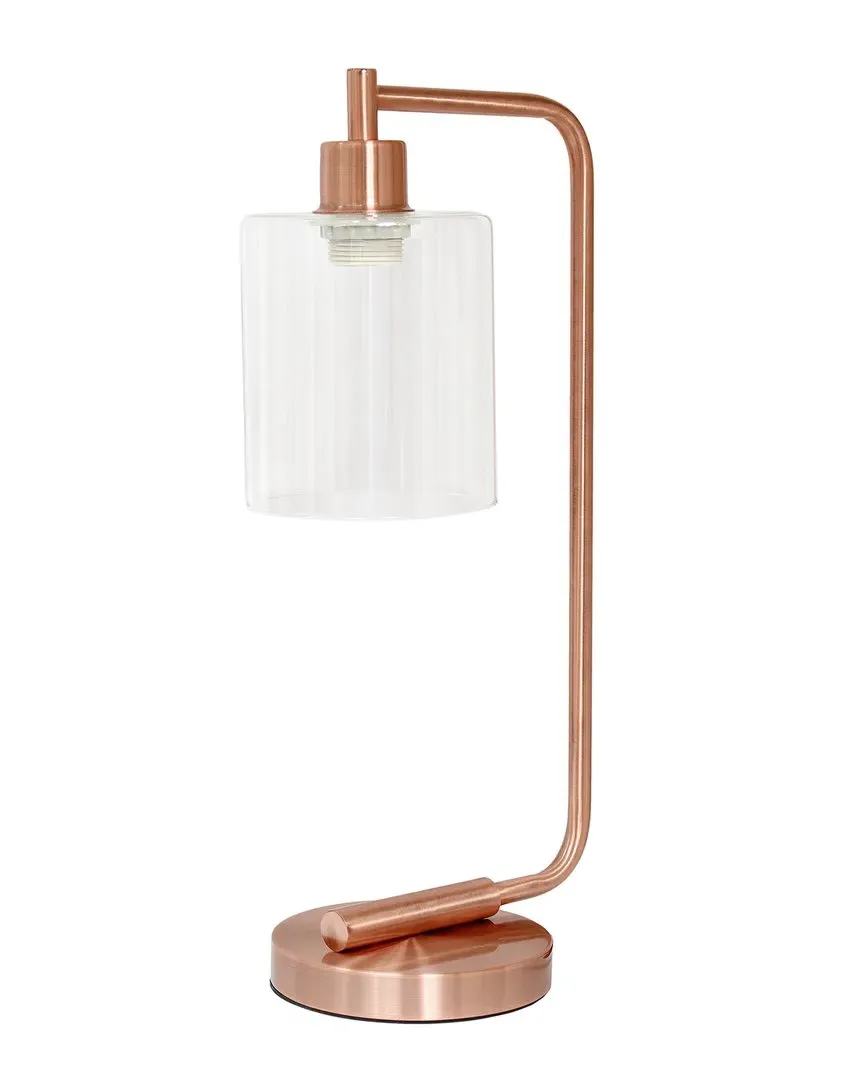 Iron Desk Lamp - Rose Gold, Glass