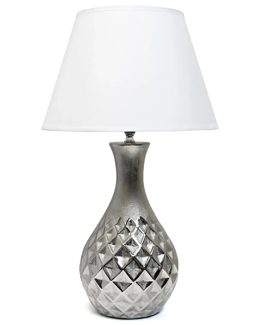 Juliet Ceramic Table Lamp - Silver, Fabric image