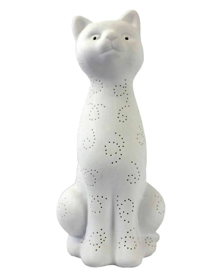 Kitty Cat Shaped Table Lamp - White, Porcelain