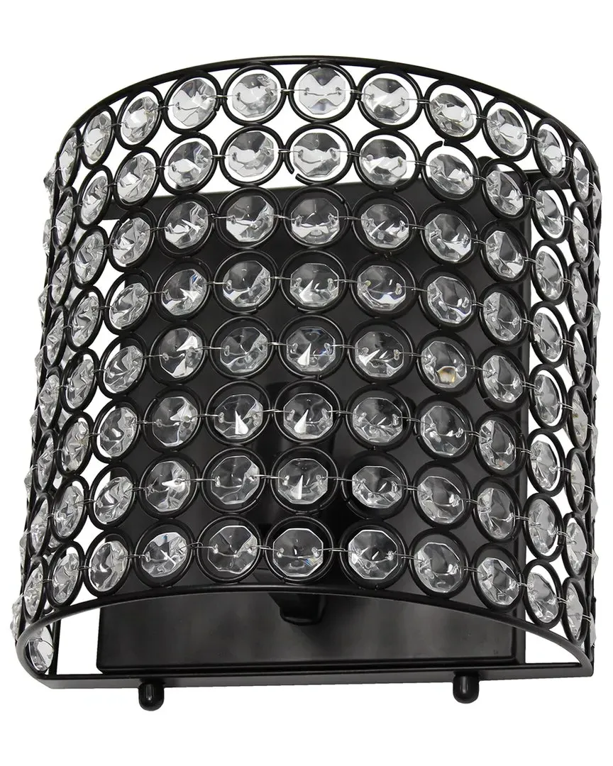 Lalia Home 8in 1-Light Wall Sconce - Black, Metal image