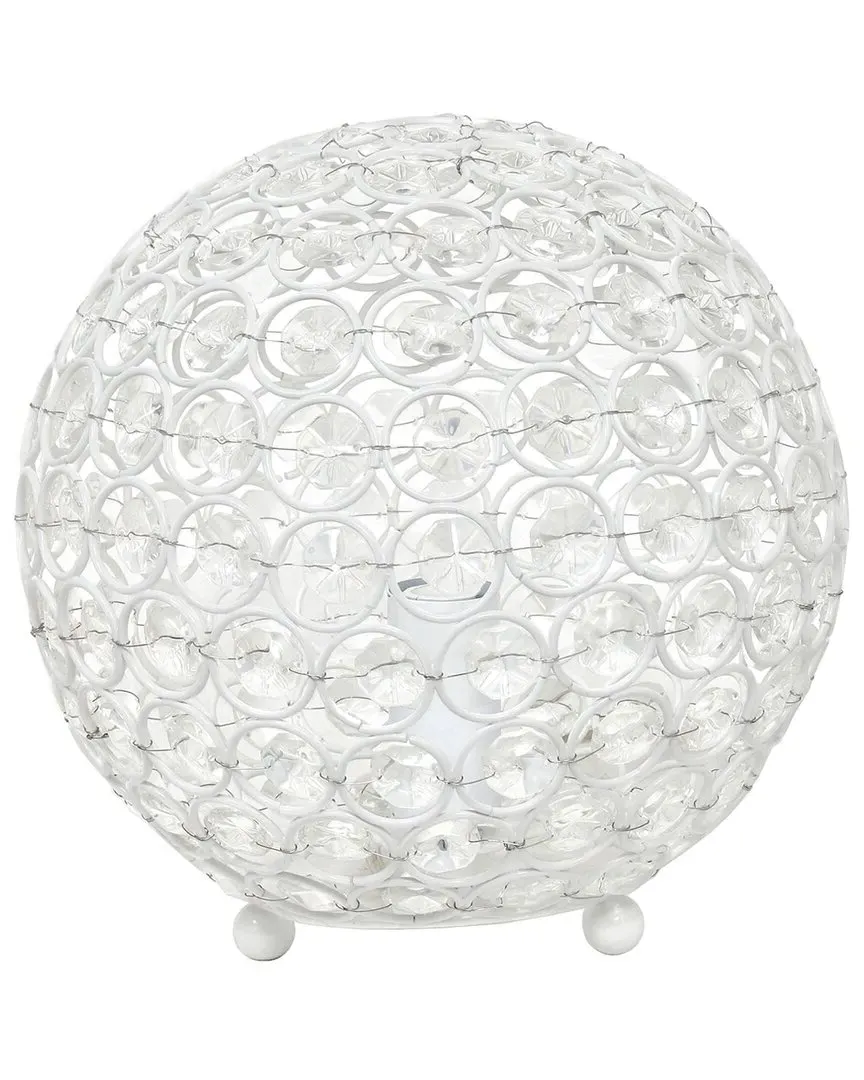Lalia Home Elipse Crystal Ball Table Lamp - White image