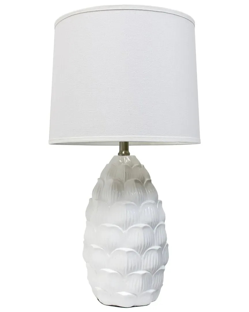 Lalia Home Table Lamp with Fabric Shade - White, Resin image