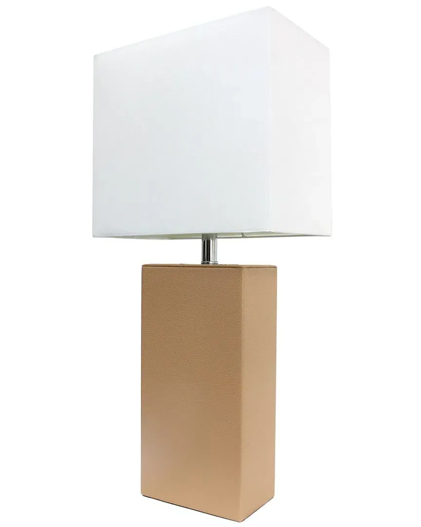 Lexington 21in Table Lamp with Leather Base - Beige image