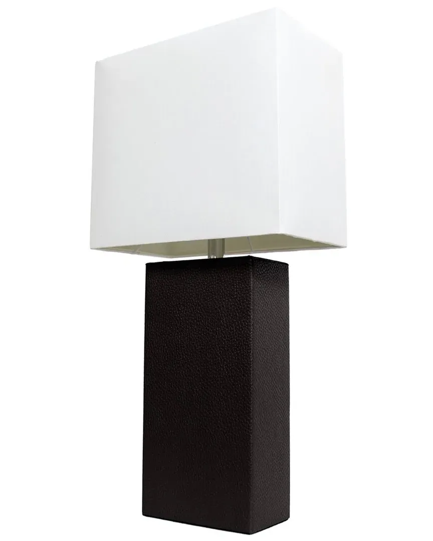 Lexington 21in Table Lamp with Leather Base - Black