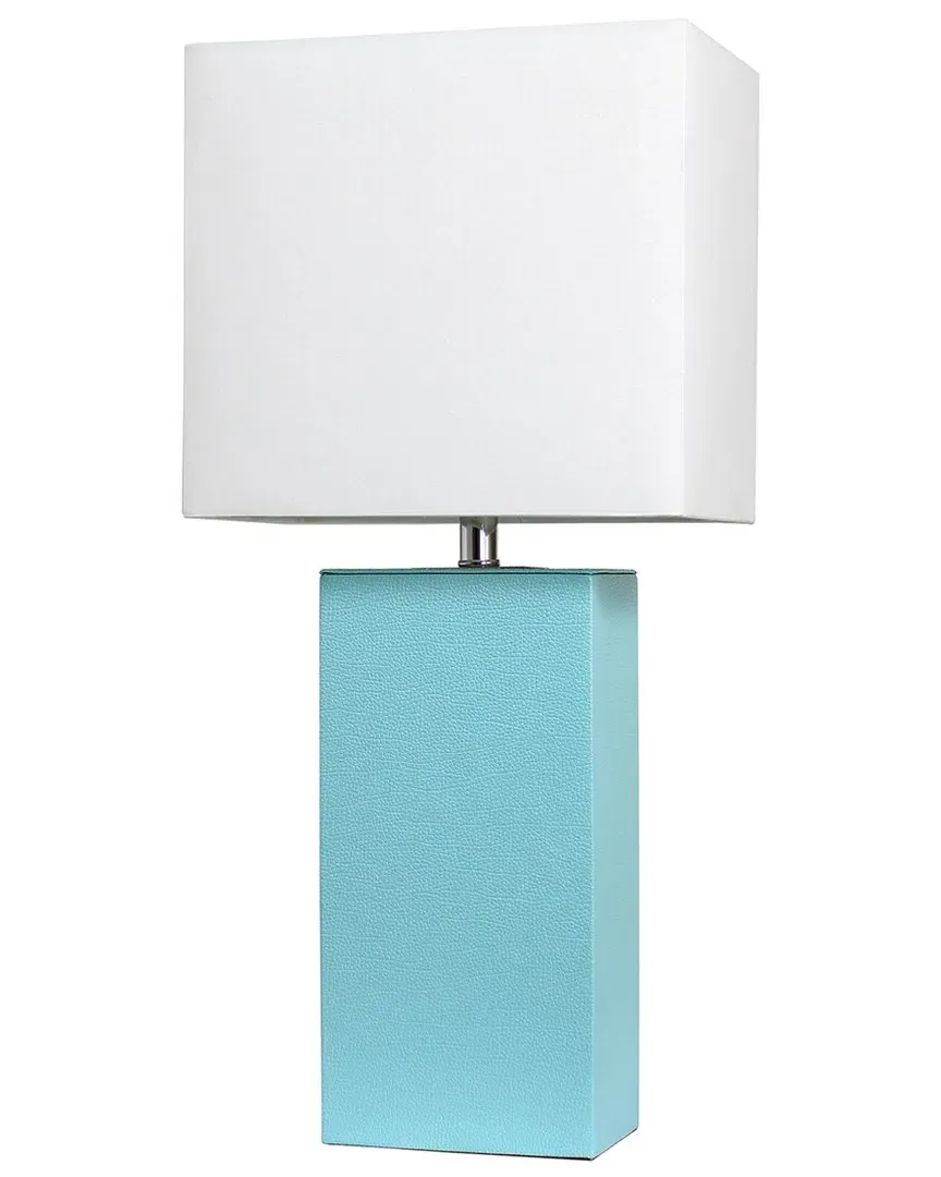 Lexington 21in Table Lamp with Leather Base - Blue