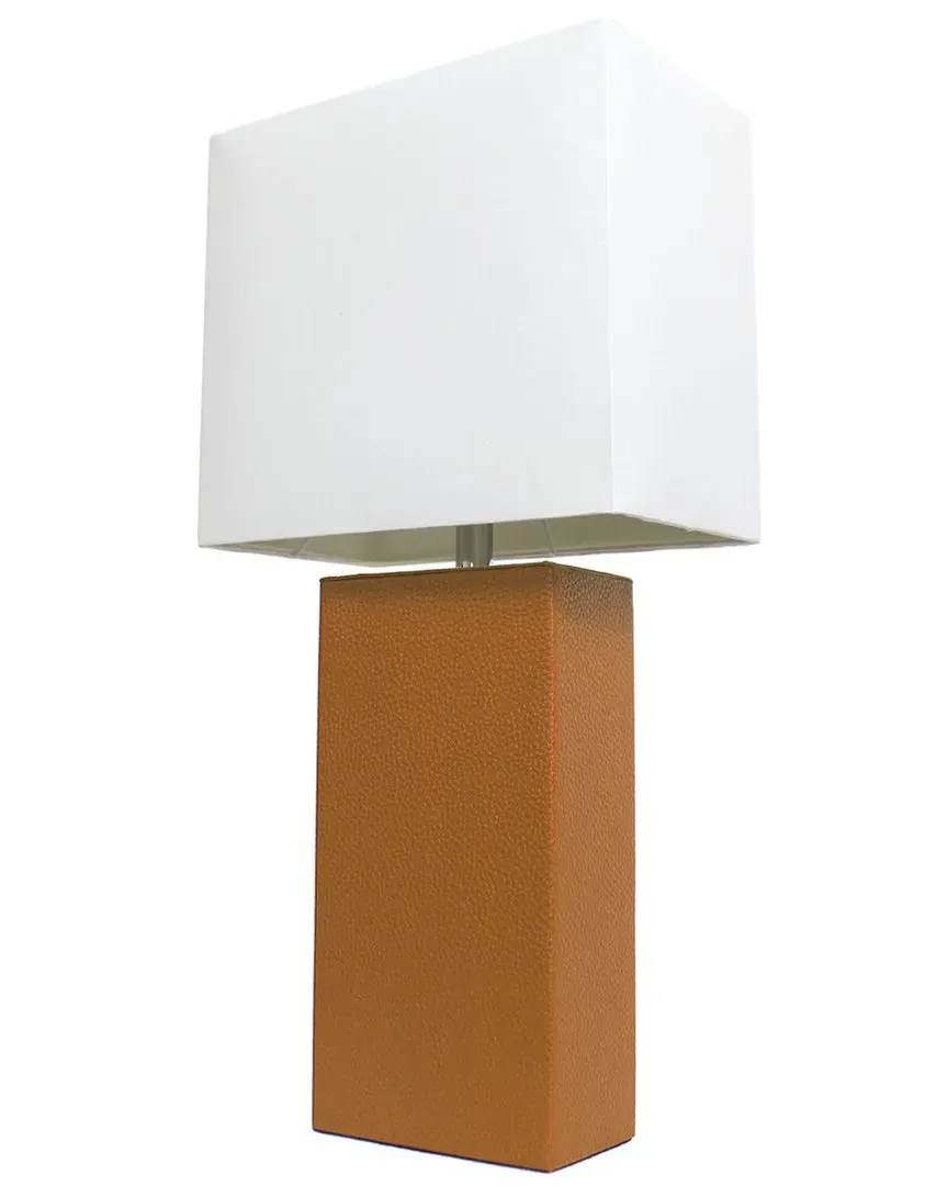 Lexington 21in Table Lamp with Leather Base - Brown