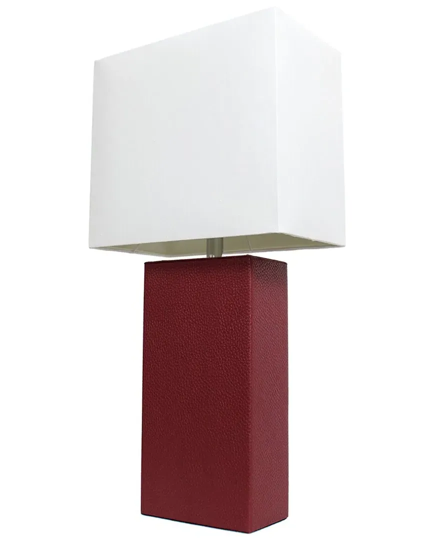 Lexington 21in Table Lamp with Leather Base - Red