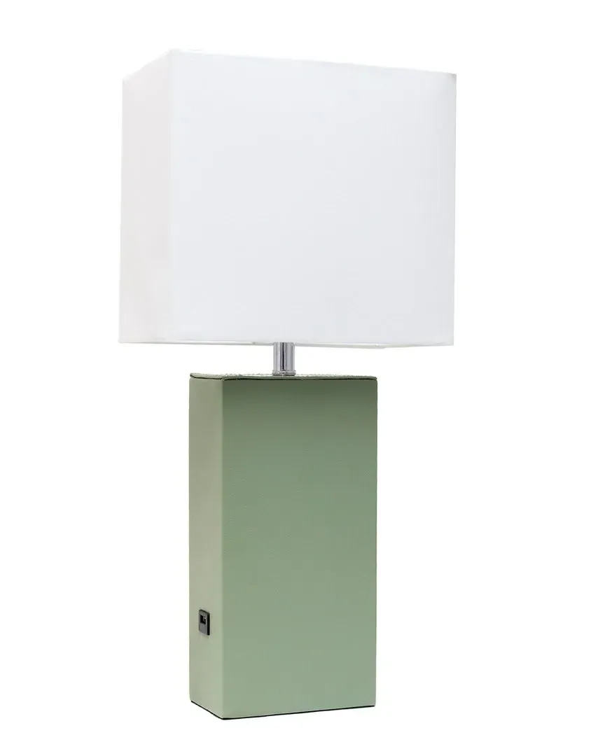 Lexington Table Lamp with USB Charging Port - Sage Green, MDF image