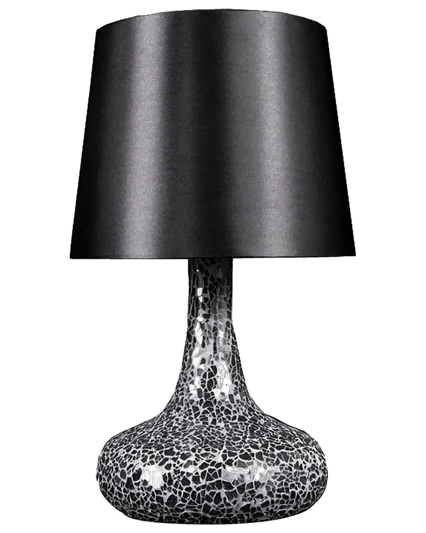 Madison Mosaic Tiled Table Lamp with Fabric Shade - Black image