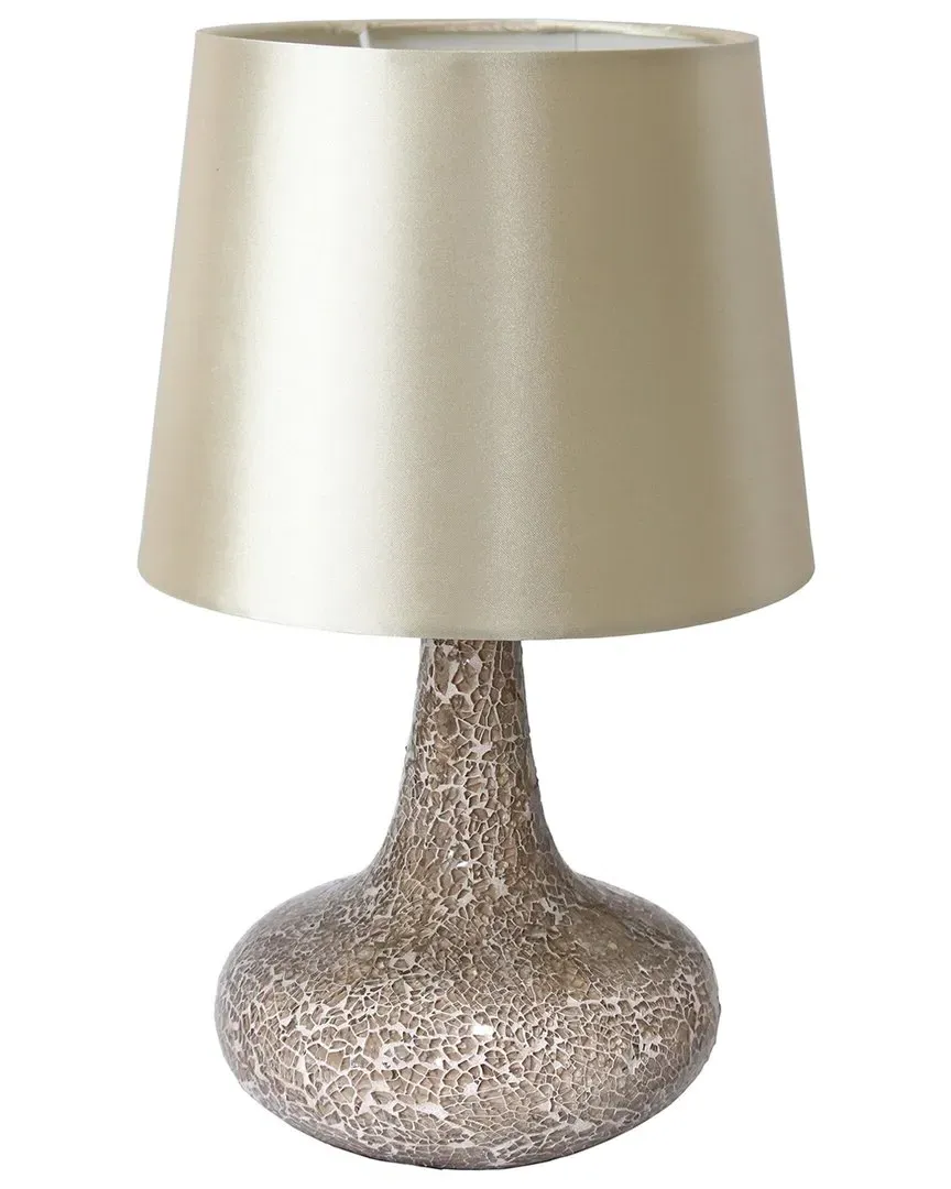 Madison Mosaic Tiled Table Lamp with Fabric Shade - Champagne