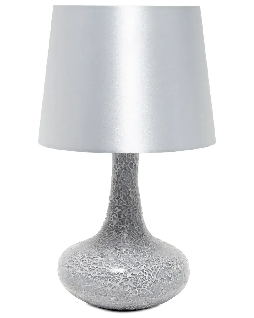 Madison Mosaic Tiled Table Lamp with Fabric Shade - Gray